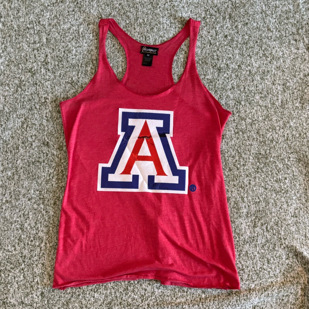 University of Arizona Wildcats
Sequin block A racer tank top
Red women’s size M